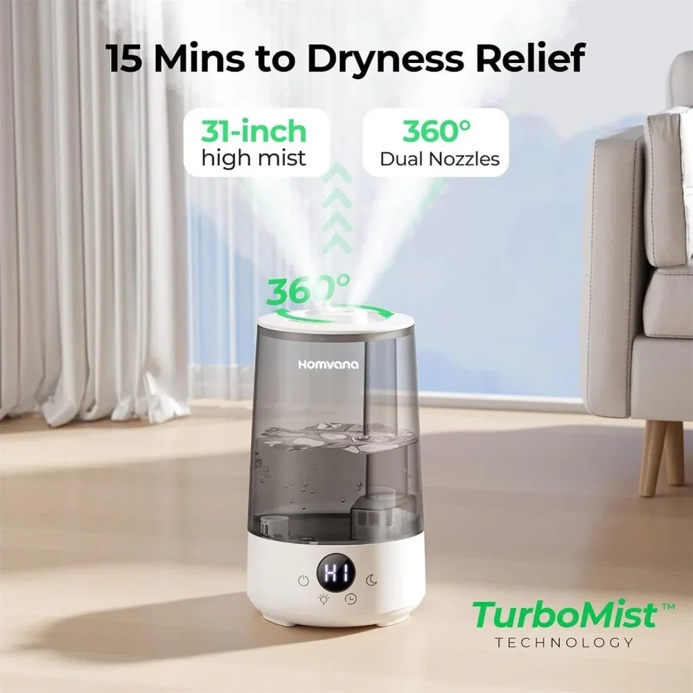 Humidifiers for Bedroom Home, 3.6 L Cool Mist Top-Fill 34H Super Long Time, Quie